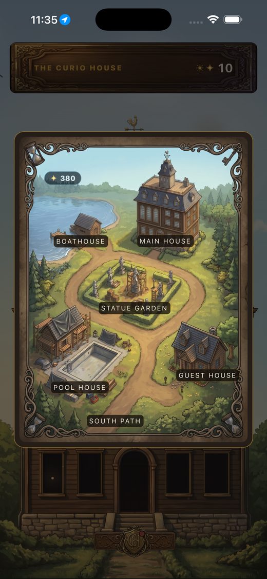 The painted estate grounds map