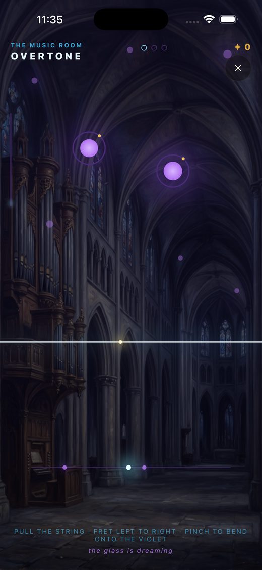 Overtone, a puzzle in the music room